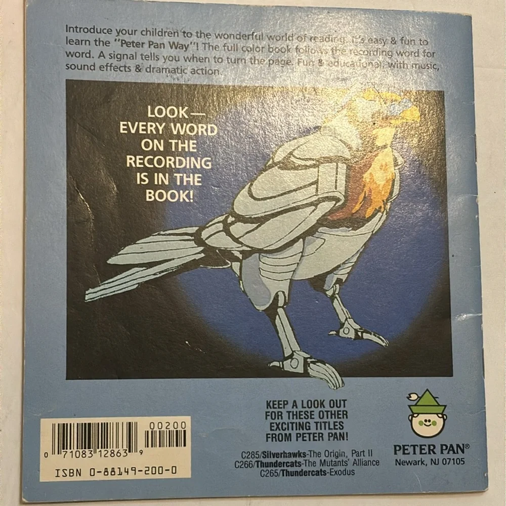 Silverhawks Book 1986 SilverHawks Book The Origin Part 1 , Book Only
